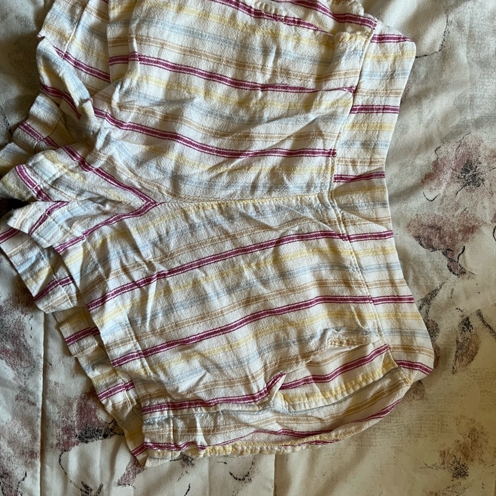 GAP Striped Cotton Shorts in White, Yellow & Burgundy